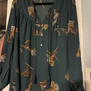 Floral Print Women's Top - Green